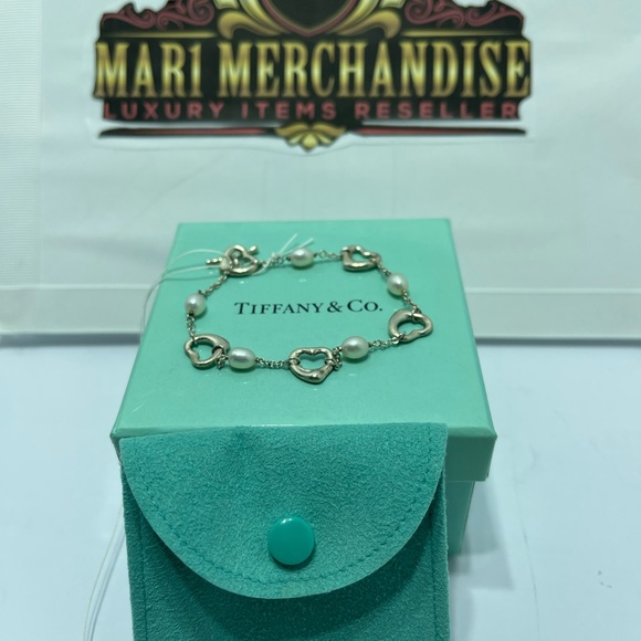 Tiffany and Co. Silver 925 bracelet with pearls and hearts size 17 cm or 6.5 in. - Picture 4 of 8